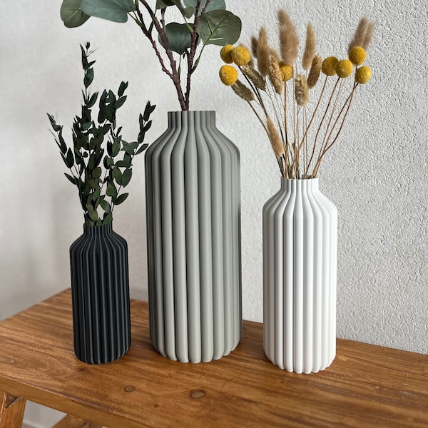 Design Bodenvase / Home Decor / Trockenblumen Dekoration / Pampasgras Vase / nachhaltiges Geschenk / 3D Druck "Bea“