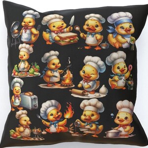 Cojín Cooking with Cuteness, de doble cara - Opciones de tamaño: 30cm x 45cm, 30cm x 30cm, 45cm x 45cm, 60cm x 60cm (Relleno incluido)
