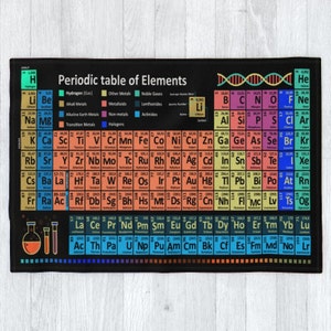Periodic Table of Elements Blanket - Polar Fleece Blanket - Size Options: 100cm x 150cm, 120cm x 175cm