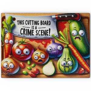 This Cutting Board Is A Crime Scene! - Glass Chopping Board, Circular, Rectangle