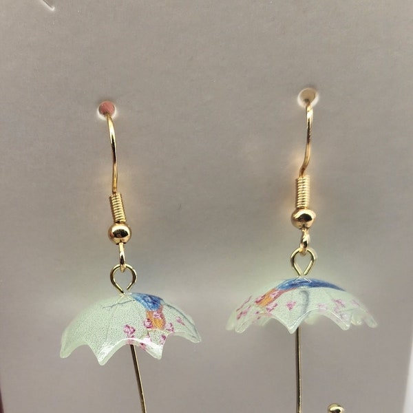 Boucles d'oreilles parapluie perroquets