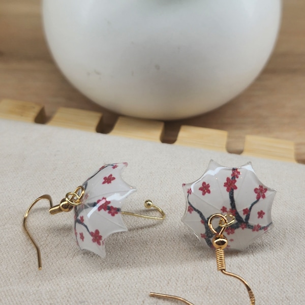 Boucles d'oreilles parapluies sakura