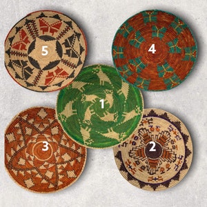 Assorted palm tree Handwoven decorative plates, African  Plates,Wall Art, African Baskets, Boho Wall Baskets,  natural wall art
