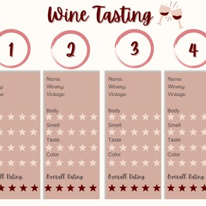 Wine Tasting Template (2 pages)
