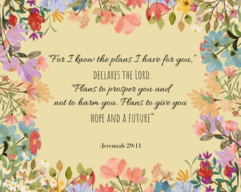 Bible verse print Jeremiah 29:11