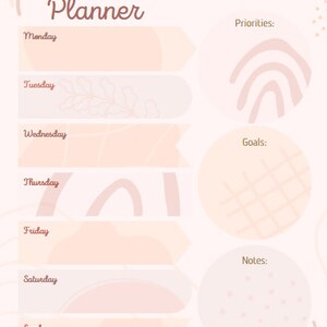 Whimsical Weekly Schedule Planner