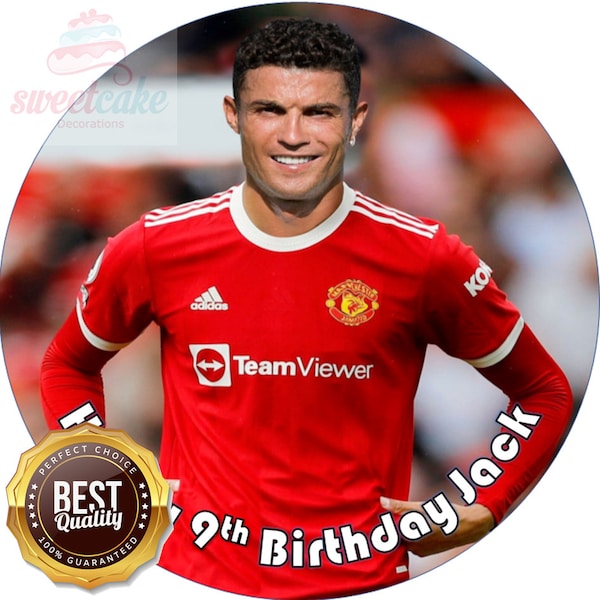 Cristiano Ronaldo CR7 Cake Topper | Personalised Edible Icing or Wafer Paper