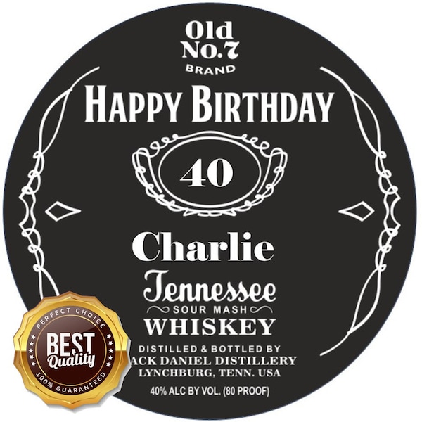 Whiskey Label Edible Cake Topper | Icing or Wafer Paper