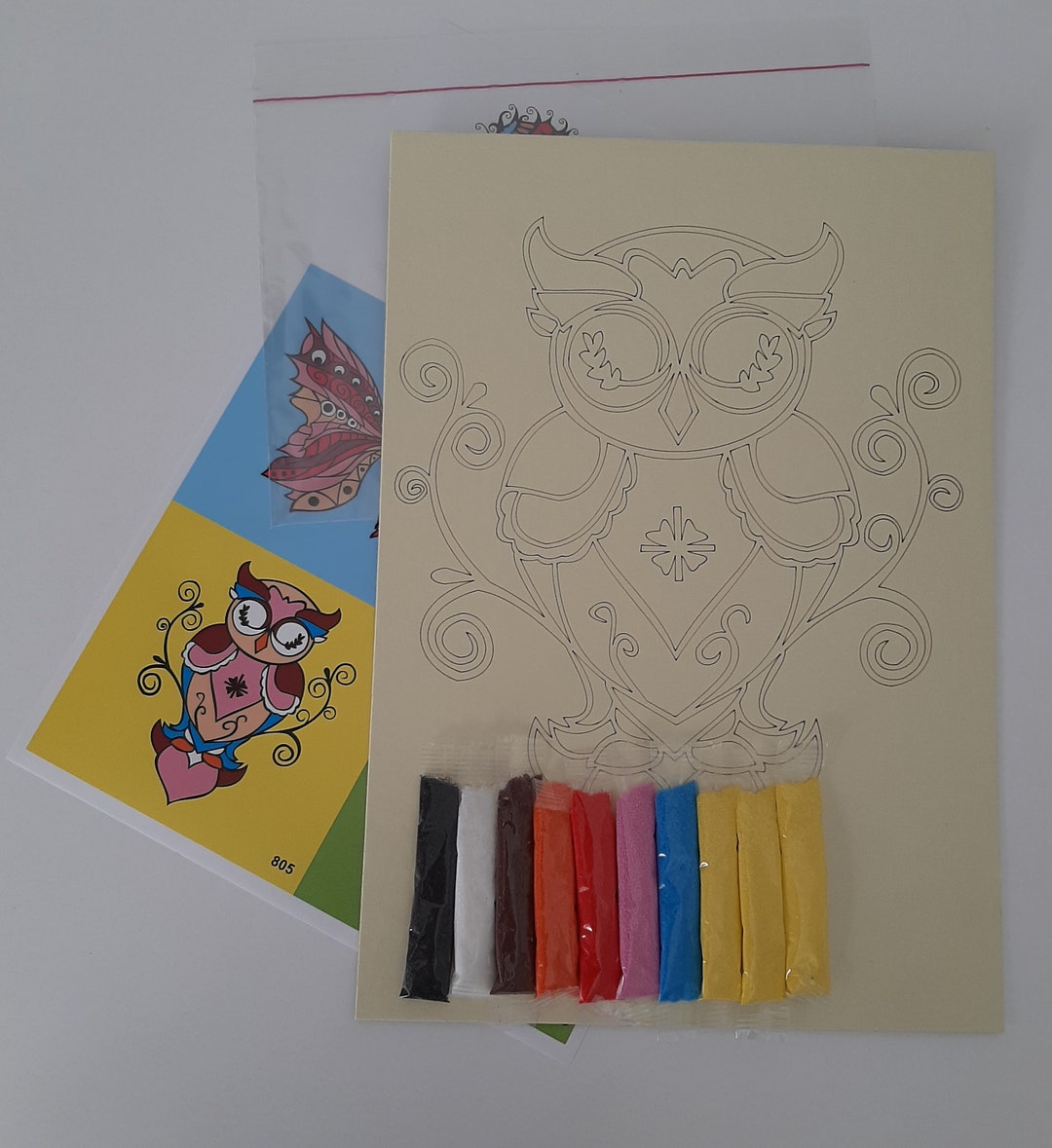 Magical Sand Art Owl Painting Kit Creative and Fun Activity - Etsy