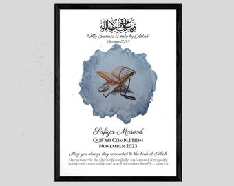 Quran completion Gift, Hifz Completion Frame, Hifz Quran Frame, Islamic Graduation Frame, Quran Completion Frame, Islamic Gifts, Eid Gift