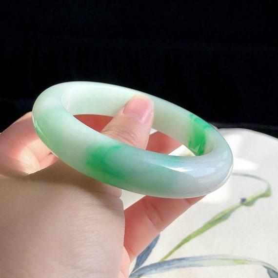 Certified Grade-A Natural Burmese Jadeite Bangle 54/55圈口 A货翡翠手镯