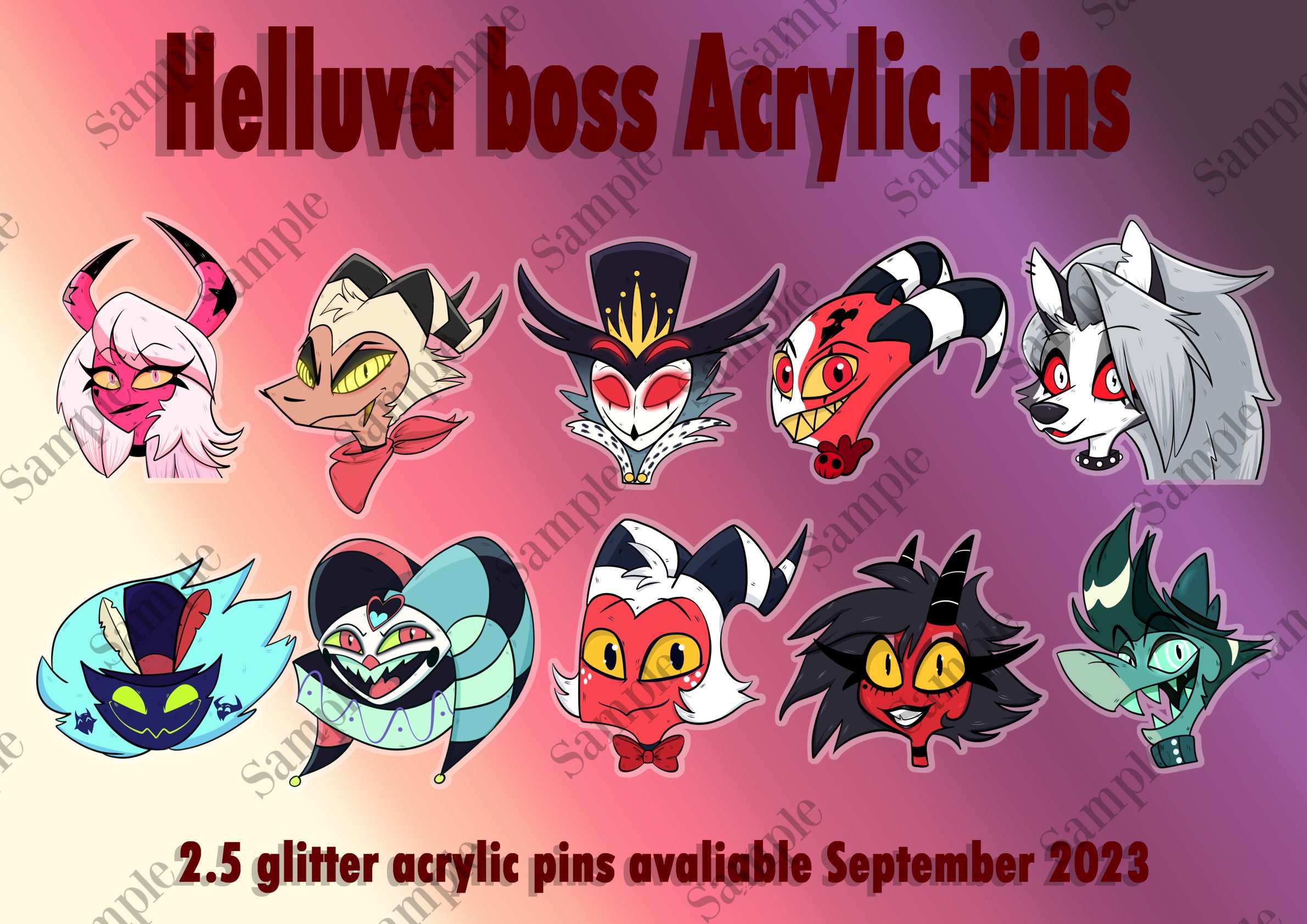 Helluva Boss Acrylic Holographic Pins 2.5 Inch/ 63.5mm - Etsy