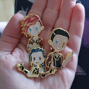 Arcane league of legends Jinx,Vi and silco hard enamel chibi 1.5 inch pins