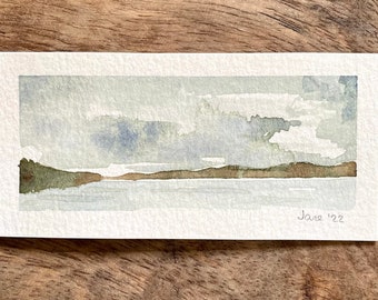 Little watercolor landscape, Lake Minnetonka #5