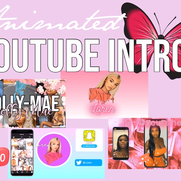 Intro Youtube, Intro Youtube animée, Intro Beauty Guru, Animation, Image de marque, Image de marque Youtube, Intro personnalisée, Illustration de chaîne Youtube.