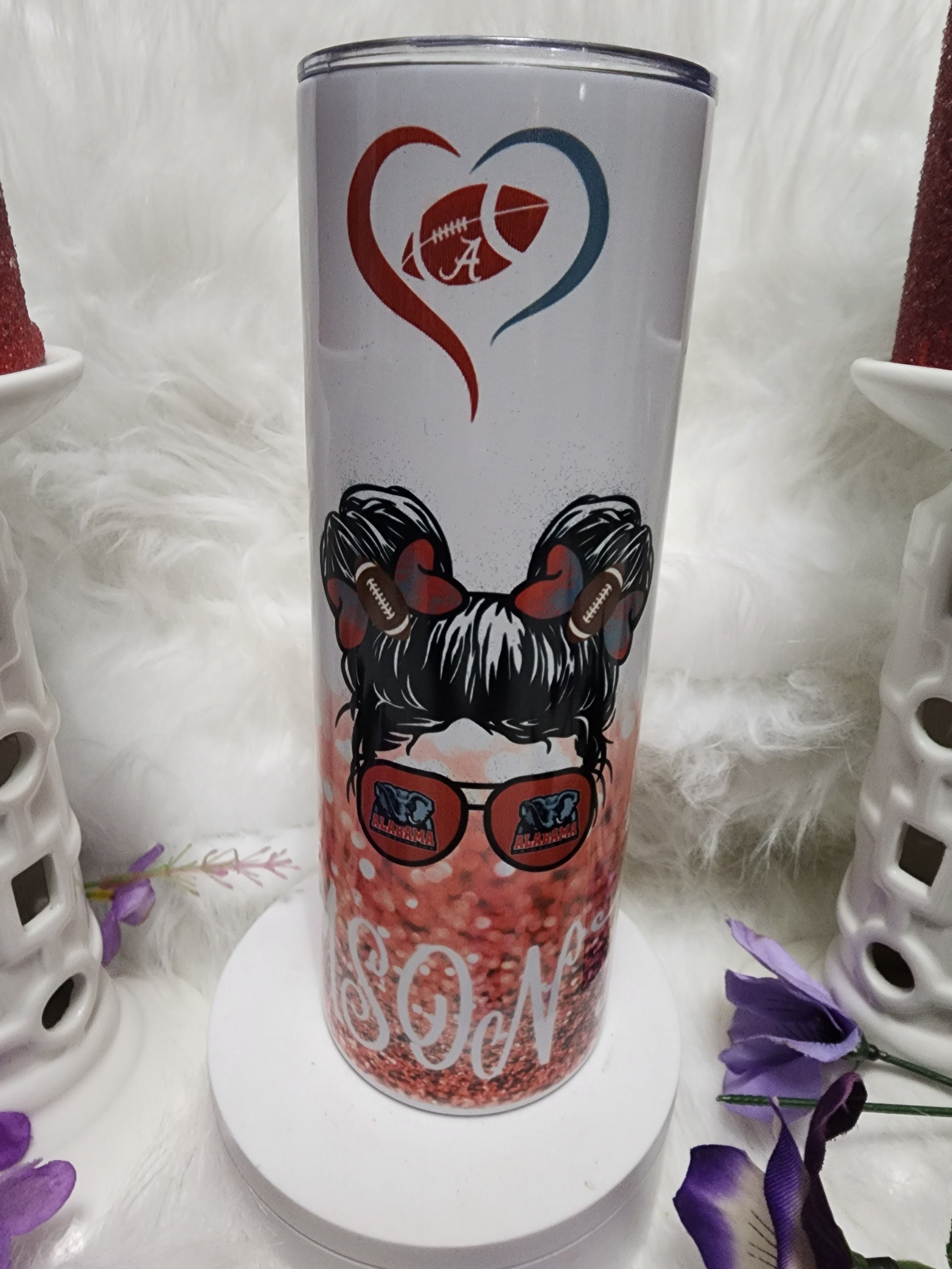 Alabama Roll Tide Girl 20oz Tumbler: Football Fan Gift