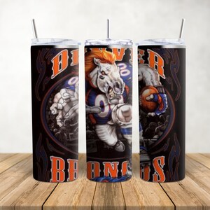 Custom 20oz Denver Broncos Tumbler, Broncos Fan, Gift for Him, Gift for Her