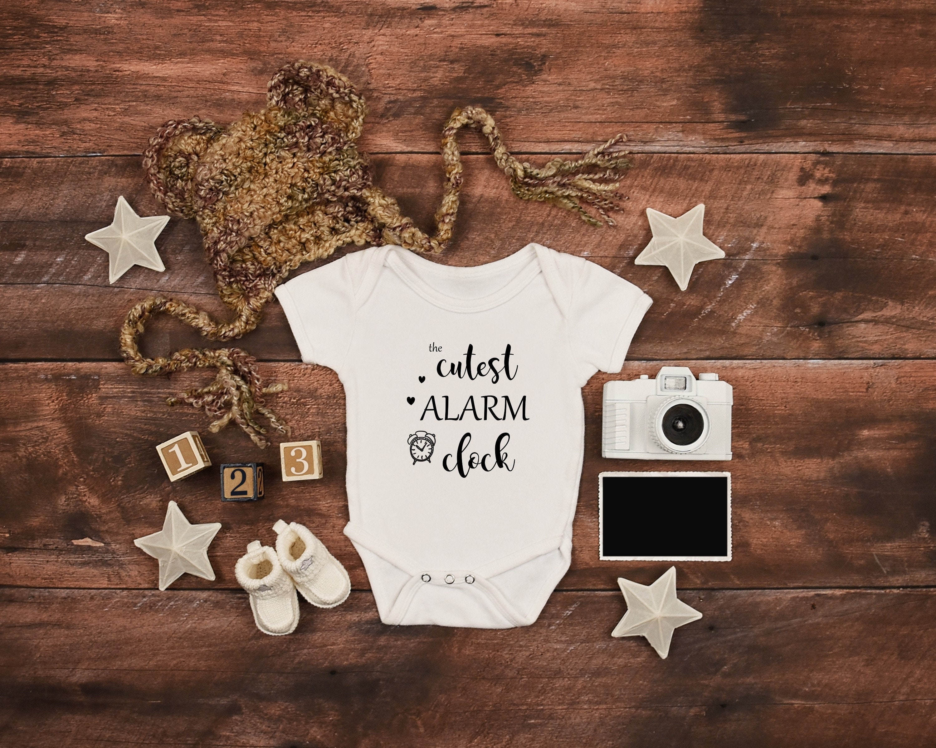 Onesiescutest Alarm Clock Baby Onesies Baby Boys Baby Etsy