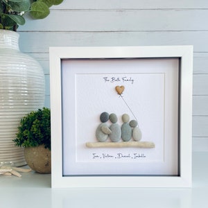 Personalised Family/Friends Pebble Art. Family Pebble Picture. Framed Pebble Art Gift. Mothers Day Gift. Family Home Decor. Gifts For Her.