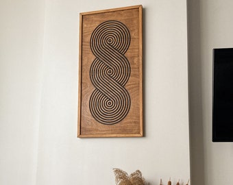 Wabi-Sabi Wooden Wall Art, Geometric Wood Wall Art,