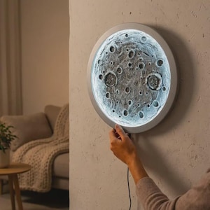 3D Moon Crater LED Wall Decor – Cosmic Night Light for Space Lovers image 1