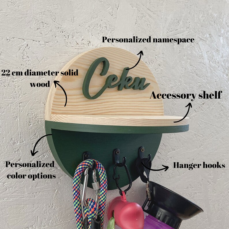 Personalized Wood Dog Name Leash Holder Pet Accessories Etsy