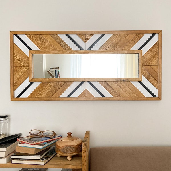 Wooden Wall Decorative Mirror Etsy