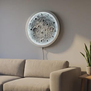 3D Moon Crater LED Wall Decor – Cosmic Night Light for Space Lovers image 6