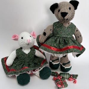 Doll Christmas Dress, Jewel Friends Christmas Dress, Small Doll Dress, Doll Dress and Shoes, Green Christmas Dress for Dolls