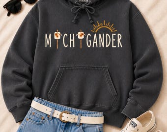 Sudadera con capucha Michigander - Noches de verano - Malvaviscos asados - Sudadera con capucha para mujer de Michigan - Vacaciones - Sudadera con capucha de fin de semana