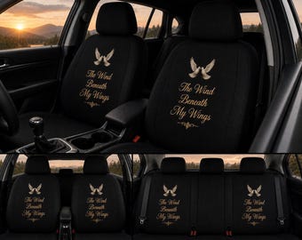 Komplettes Autositzbezug-Set - Tauben-Design ""Der Wind unter meinen Flügeln"" - Vorder- und Rücksitzbezüge - Sinnvolles Erinnerungs-Autozubehör."