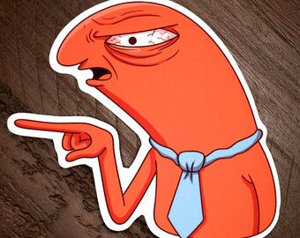 Smiling Friends Allan Sticker BOGO – Allan is Angry | Matte Vinyl 2"–5" | Buy 1 Get 1 Free