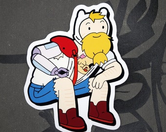 Fionna & Cake Finn Sticker + Free Shipping + Free Adventure Time Bonus Sticker + 3" Sticker Decal Matte Vinyl + Finn and Jake