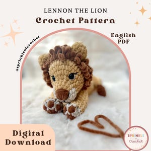 Crochet Lion Pattern | Lennon the Lion Pattern | Amigurumi Lion | Safari Animal Pattern | SprinkleofCrochet