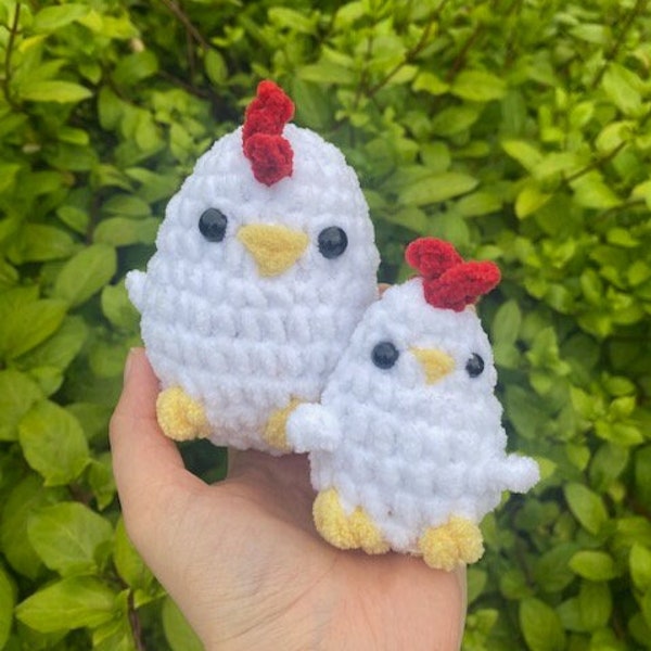 Crochet Chicken Mini Plushie - Handmade Amigurumi Chicken Plush Toy - Gift for Chicken Lovers - Crochet Farm Animals | Custom Made To Order