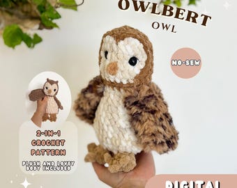 No-sew Crochet Owl Pattern | Owlbert the Owl | Amigurumi | no sew | Woodland Animal Pattern | Market Makes | SprinkleofCrochet
