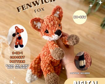 No-sew Crochet Fox Pattern | Fenwick the Fox | Amigurumi | no sew | Woodland Animal Pattern | Market Makes | SprinkleofCrochet