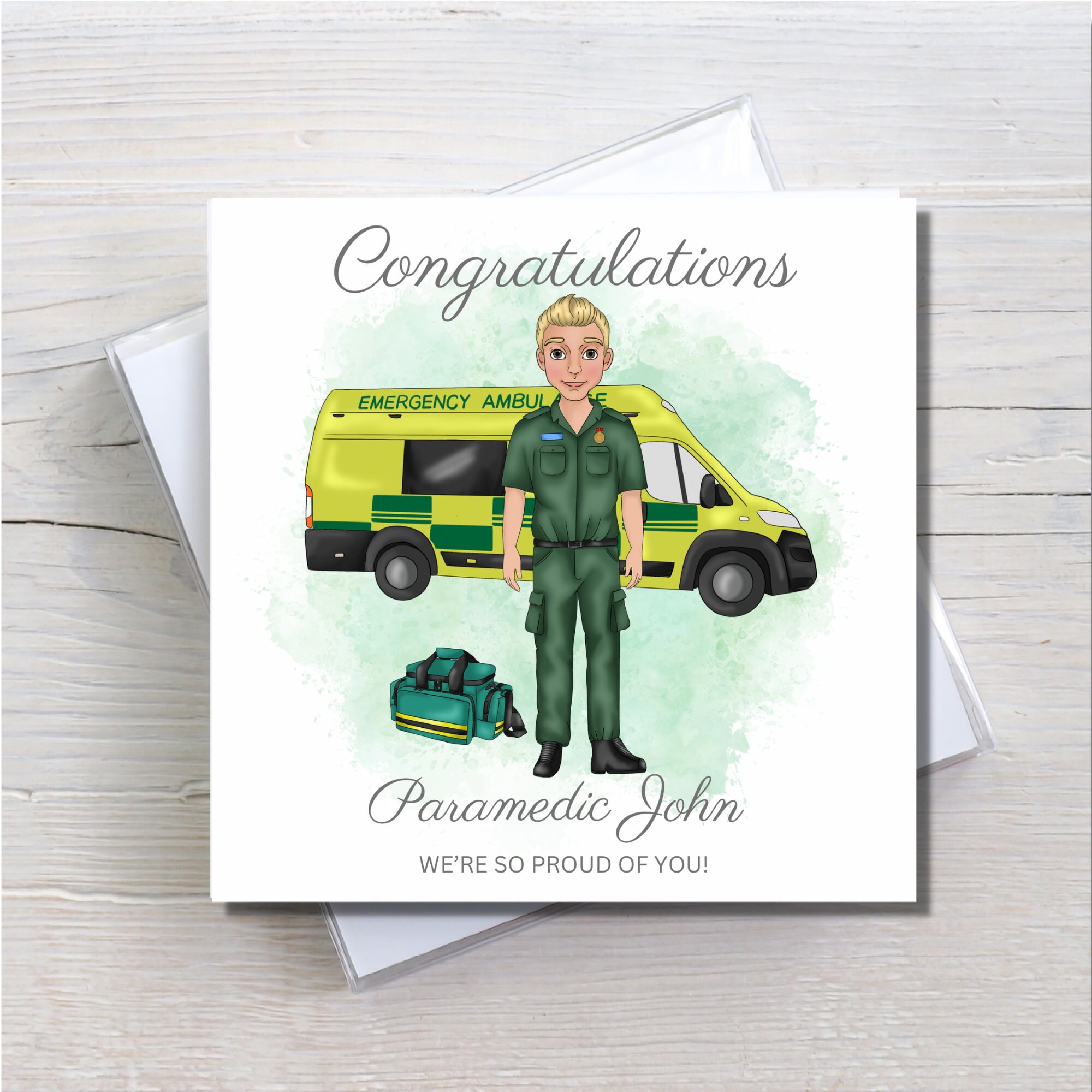 Congratulations First Aid Congratulations Card for Paramedic, Personalised Card for Paramedic ...