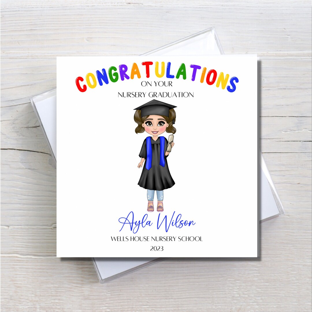 Personalised Nursery Graduation Card for Her, Preschool Graduation Card ...