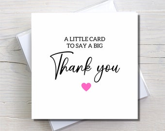 Thank you card, A big thank you, Appreciation card, simple thank you card, Thank you greeting card, Gift for her, Gift for teacher, friend