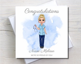 Congratulations Card For nurse, Personalised card For carer, ward sister Card, Nurse Congratulations Card, New job card, so proud of you
