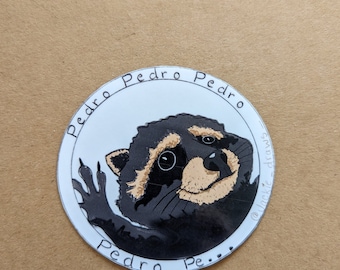Pedro the Racoon Sticker: Hand-Cut Waterproof Vinyl