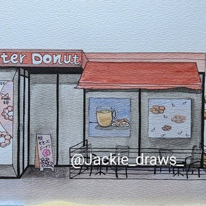 Míster Donut | Illustration | Watercolor | Japan Storefront | Print