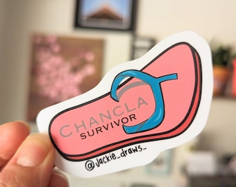 Chancla Survivor Sticker: Latina Vinyl Waterproof Decal