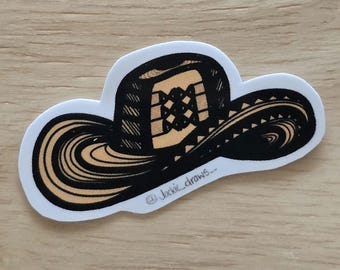Sombrero Vueltiao Sticker: Traditional  Colombian Hat, Waterproof Vinyl