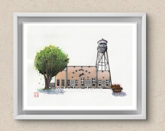 Gruene Hall Watercolor Print: Texas Hill Country Art (Unframed)
