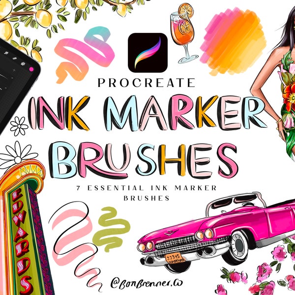 Essential Ink Marker Brush Set für Procreate | Meine 7 Essential Ink Markers für Procreate, Copic Marker Pinselset, Procreate Malset