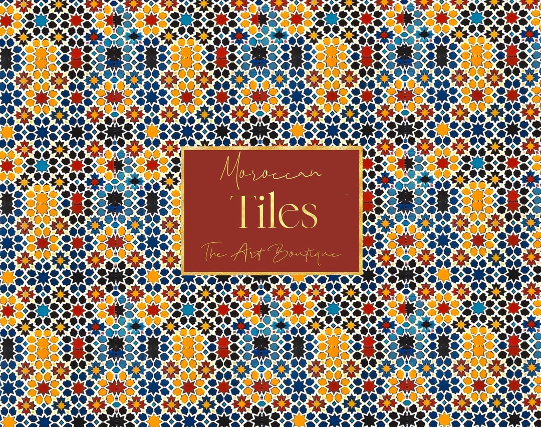 MOROCCAN TILES Seamless Digital Paper Scrapbook Moroccan Majolica ...