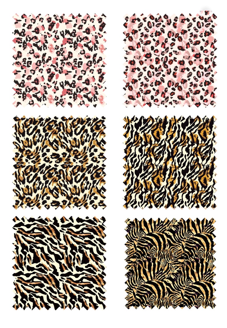 6 ANIMAL SKIN PRINT Animal Skin Seamless Digital Paper Pack Scrapbook ...