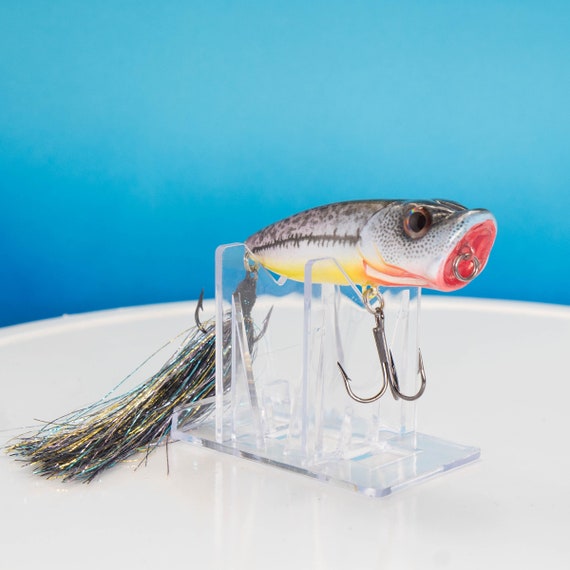 Blue Streamer. Premium Custom Painted Top Water Popper Fishing